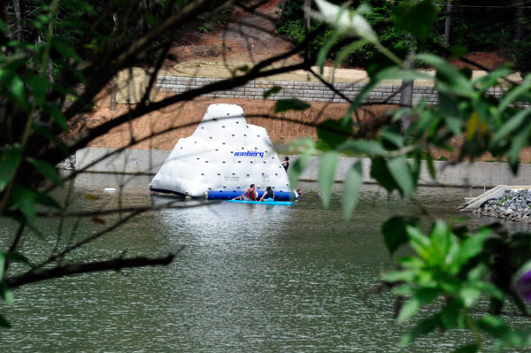 a rock climbing wall in Lake Lure